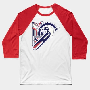 Geometric Parrot Art Deco Style Baseball T-Shirt